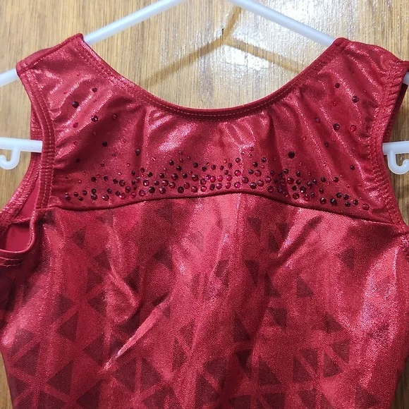 Destira Shiny Red Leotard - Picture 2 of 4
